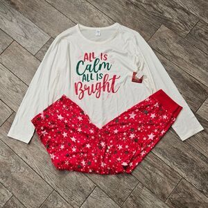 Sleep Chic All Is Calm All Is Bright PJ Set Size XXL